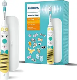 Philips Sonicare For Kids Elektrische Zahnbürste - Design a Pet Edition - mit speziellen Tieraufklebern für Kinder, schlankem Reiseetui und USB-Ladegerät (Modell HX3603/01)