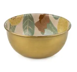 Candlelight Decorative Trinket Bowl Vintage Fruits Metal Gold D:11cm