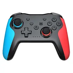Rexsun Kabelloser Bluetooth-Controller – Ergonomisches Gamepad mit Turbo-Funktion, Dual-Vibration und 8 m Reichweite, kompatibel mit Nintendo Switch, PS3, PC und Android-Geräten, Rot-Blaues Design, Modell NS009