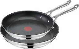 [Rabattcode: Tefal €10-€5] Tefal Jamie Oliver Cook Smart Bratpfannenset Antihaftpfanne - 24 cm & 28 cm - 2-teiliges Set - Für alle Herdarten geeignet, einschließlich Induktion - Ofenfest - Genagelter Griff