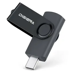 DigiEra USB Flash Drive – 256GB Thumb Drive USB 3.2 Gen 1 Type-C with 140MB/s High-Speed Read, 360° Swivel Design, ABS + Aluminum Compact & Lightweight Body (CUS310)