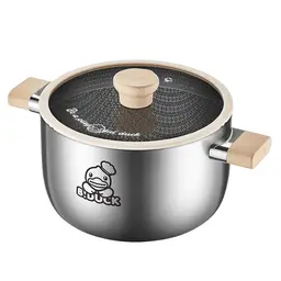 COOKER KING 316 roestvrijstalen pot, binnenlandse soeppot, Congee koken, hete pot, inductiekookplaat, gas universeel B.DUCK Meerlaagse roestvrijstalen soeppot 22cm
