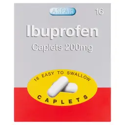 Aspar Ibuprofen Caplets 200mg 16 Caplets