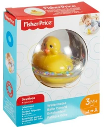 Fisher-Price WaterMates Entchenball, Lustige Ente in Kugel mit Konfetti, Baby Spielzeug, Spielball, Badewannenspielzeug, ab 3 Monate, 75676