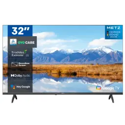 METZ 32 Inch Smart TV HD, 32MTE6000Z, HDR10, Dolby Audio, Lage Blauwlicht, Google TV, Googlecast, Tuner DVB-T/T2/C/S/S2