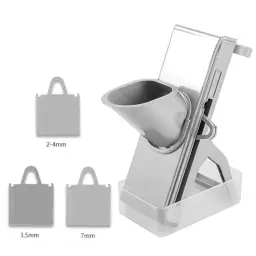  4-Sided Kitchen Grater Cheese Shredder Vegetable Slicer Safe Handle Gray                  
