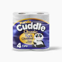 Panda Cuddle Toilet Paper 3-Ply 10x4 Pack (40 Rolls) Classic