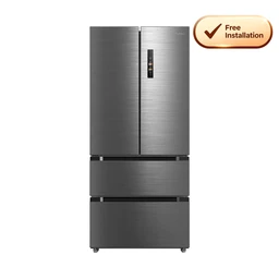 Midea MDRF692FIC46 84cm Wide 190cm Tall Wifi Connected Total No Frost American Fridge Freezer, Inox, C Rated