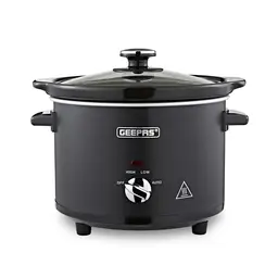 Geepas 2.5 Litre Slow Cooker | 3 Temperature Settings, Removable Easy-Clean Ceramic Bowl