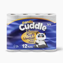 Panda Cuddle Toilet Tissue 3-Ply 12x5 Pack (60 Rolls) Classic