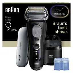 Braun Series 9 PRO+ Electric Shaver, 5+1 Ultra Thin Precision Blades, Pro SensoAdapt, Up to 60 min, 6in1 SmartCare Center, Wet & Dry Razor for Men, 9670CC, Black