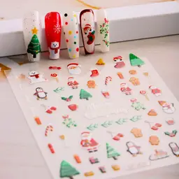 【Édition de Noël】MeoMagic Stickers pour ongles en gel, décoration adhésive, TH-1579 (Uniquement des stickers)