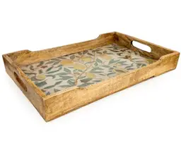 Candlelight Decorative Tray Vintage Fruits Mango Wood Rectangle