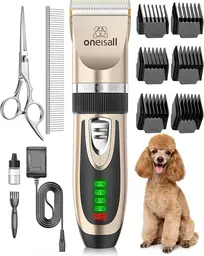 Oneisall Tondeuse sans fil multifonction pour chiens et chats X2, pour poils épais et longs