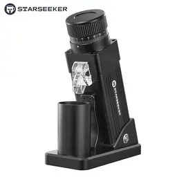 Moulin à café électrique STARSEEKER E55 Pro, meule conique en alliage de titane de 55 mm, moteur alternatif de 72 W, noir, moulin à espresso professionnel avec réglage continu et technologie anti-poussière, adapté à la maison et au café