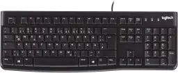 Logitech K120 Kabelgebundene Tastatur für Windows, USB Plug & Play, Vollformat, Spritzwassergeschützt, Gebogene Leertaste, Kompatibel mit PC, Laptop, Deutsches QWERTZ Layout - Schwarz
