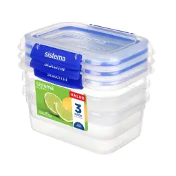 Sistema Klip It Plus Pack of 3 1L Rectangle Containers