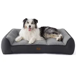 [Nur 19,99 €] BEDSURE Waschbarer Hundebett, große Größe 106 x 76 x 24 cm – extra dickes, stützendes Sofa für große Hunde, anthrazitgrau