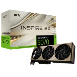 MSI GeForce RTX 5070 12 GB INSPIRE 3X OC Grafikkarte - NVIDIA Blackwell 2542 MHz Boost-Takt, 12 GB GDDR7, DLSS, Stormforce Cooling