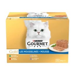 Gourmet nourriture pour chats, multipack, 6 lapin, 6 veau, 6 agneau, 6 bœuf - 24 x 85 g