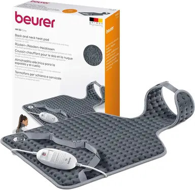 Beurer HK53 Cosy Neck & Back Electric Heat Pad for Relaxation, Warmth & Comfort, 3 Regulated Temperature Settings, Machine Washable