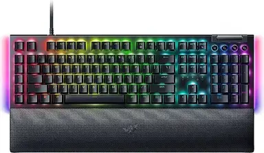 Razer BlackWidow V4 Mechanische Gaming-Tastatur, Razer Chroma RGB, Mechanische Razer Green-Schalter, 6 Makrotasten, Doubleshot ABS-Tastenkappen, QWERTZ deutsches Layout, Schwarz