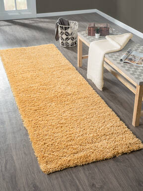 My Flair Teppich "My Shaggy" rechteckig goldgelb 250 x 80 cm