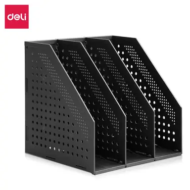 Deli Tri-Fold File Organizer, Office Desk Storage, Dark Gray, 1-Unit