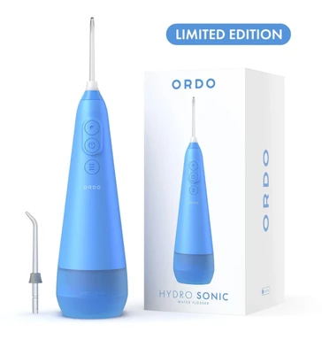 Ordo Hydro Water Flosser, Cordless Waterproof Oral Irrigator, 3 Pressure Settings, Portable, Rechargeable Electric Sonic Flosser, Arctic Blue