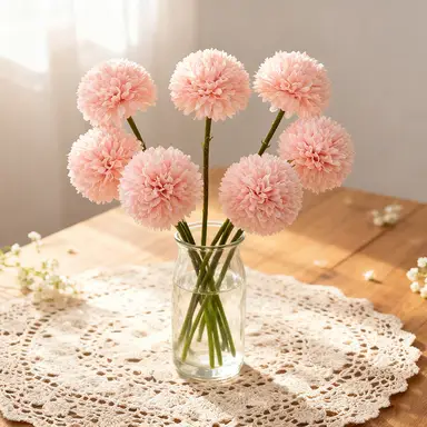 Wei's Moment 6Pcs Artificial 
Flowers Artificial Hydrangea Decoration for Wedding Vase Meat pink