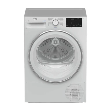 Beko B3T42239 8kg Front Load Heat Pump Dryer, Allergy-Friendly, 15 Programs, Steam Function, Multifunction Display, Aquawave Gentle Drum, White [Energy Class A++]