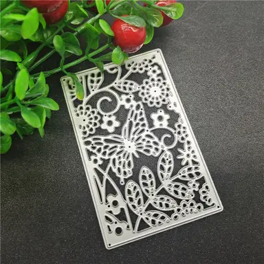 Creative for Butterfly Metal Cutting Dies Stencil Scrapbooking Embossing Tool Paper Cards Album Decoration，A butterfly and a green leaf