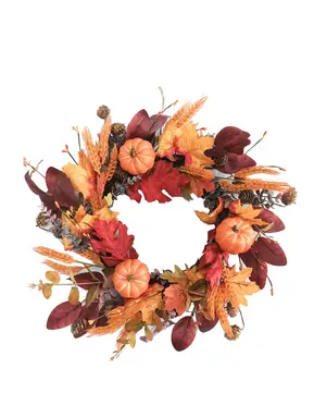 50cm Autumn Pumpkin & Berries Wreath
Rattan base
Natural Material: Pinecone & Rattan base