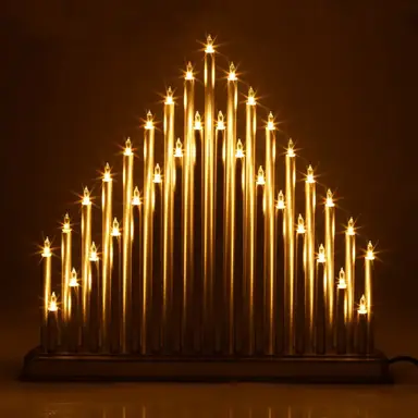 Christmas Workshop Silver Candle Bridge 33 Warm Lights