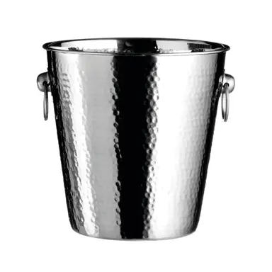 Maison by Premier Reflective Hammered Effect Stainless Steel Champagne Bucket, Stylish Unique Ample Space Design Bucket