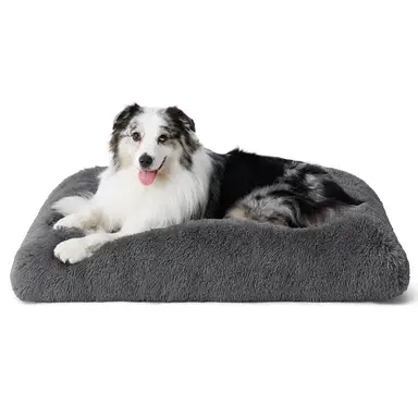 [Ab €19,99] BEDSURE Plüsch-Haustiermatte, einfarbig, Hundekäfigmatte, Titangrau, 104 x 69 cm, XL