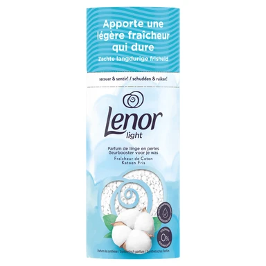 LENOR Parfum de linge en perles Light 0 % Fraîcheur de Coton 13 doses 155g