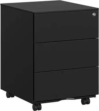 Rollbarer Aufbewahrungsschrank - Schwarz - 55cm x 45cm x 39cm - 1 Stück - Büro, Zuhause oder Arbeitsplatz