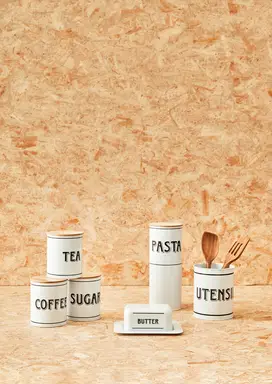 Maison by Premier Grocer White Metal Coffee Canister