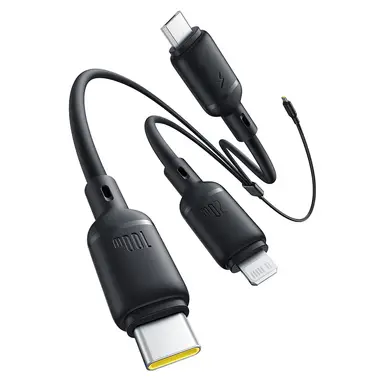 Baseus Silky One-for-Three Fast Charging Cable USB-C to M+L+C 100W 1.5m Cosmic Black
