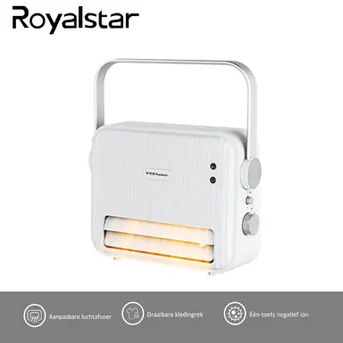 Royalstar 2000W Verwarmer, Handdoek Droger, Draagbare Wandmontage Ruimteverwarmer, Geen Installatie Nodig, 2 Warmtestanden, NTC-B2210W