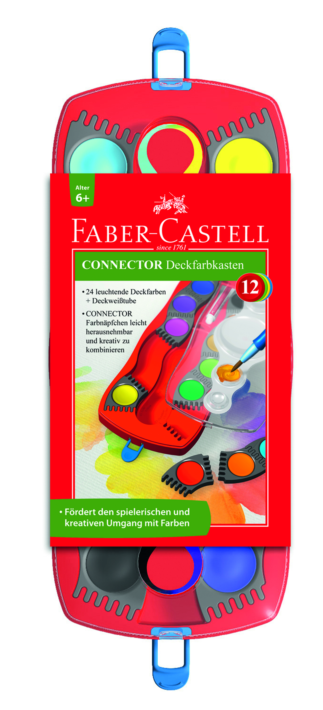 Faber-Castell Connector Paint Box Red, 12 Colours 