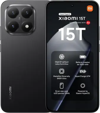 Xiaomi 15T 12/256 Go, noir