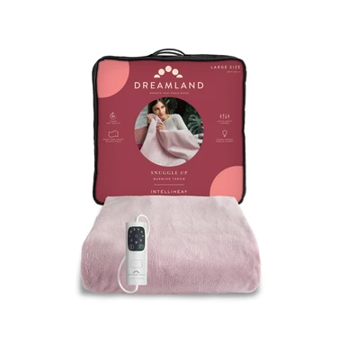 Dreamland Snuggle Up Warming Throw – Fast Heat-Up, Plush Fleece, Auto Shut-Off – Pink, 120 x 160 cm