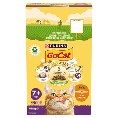 Go-Cat with a Tasty Chicken and Turkey Mix and with Vegetables 7+ Years  Senior 750g