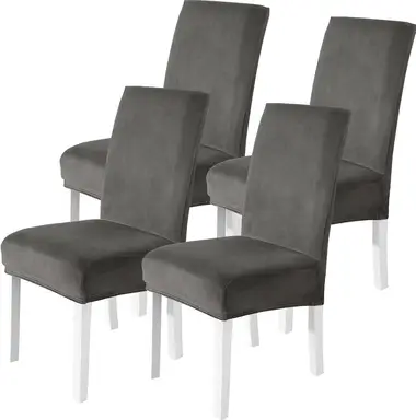 YSTYLE Dining Chair Covers Seat, Chair Slipcover for Dining Room, 4 Pieces, YHR, Grey