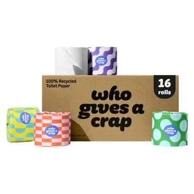 Who Gives A Crap Classic Soft Double Length Toilet Roll, 3 ply, 16 Pack
