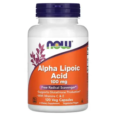 NOW Foods Alpha Lipoic Acid + Vitamin C + Vitamin E Antioxidant 100mg Immune Support Capsules - 120 Vegan Capsules