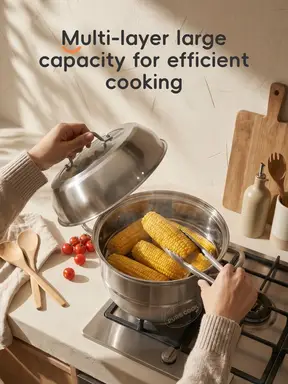 PURECOOK Stainless Steel Steamer Series | 304 Stainless Steel | PURECOOK 7-Piece Steamer Set