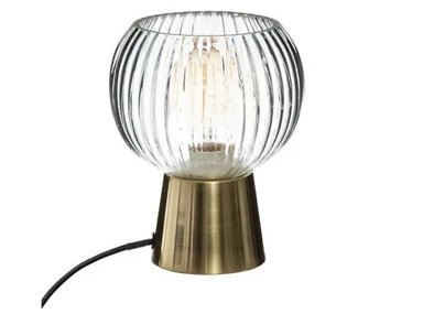 Atmosphera Laye lampe de table 19,5 cm - verre et métal doré